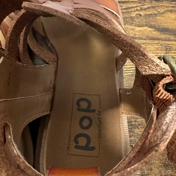 Pop Womens Cognac Sundress Heeled Sandals NWT Various Sizes - Picture 4 of 9